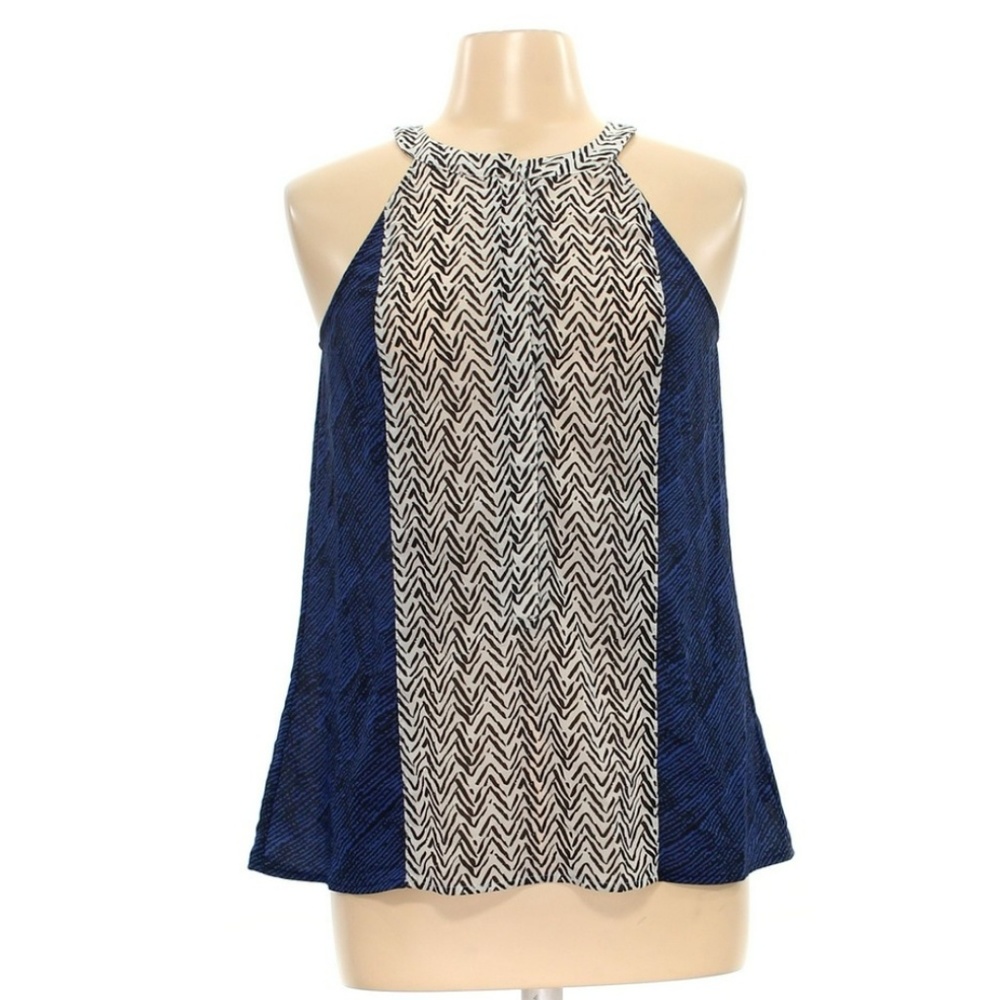 Sanctuary Chevron Panel Sheer Sleeveless Top